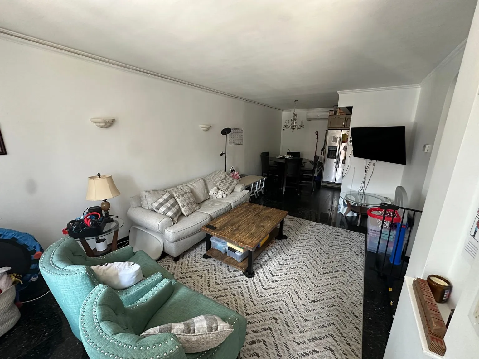 Lived-in room with visible clutter