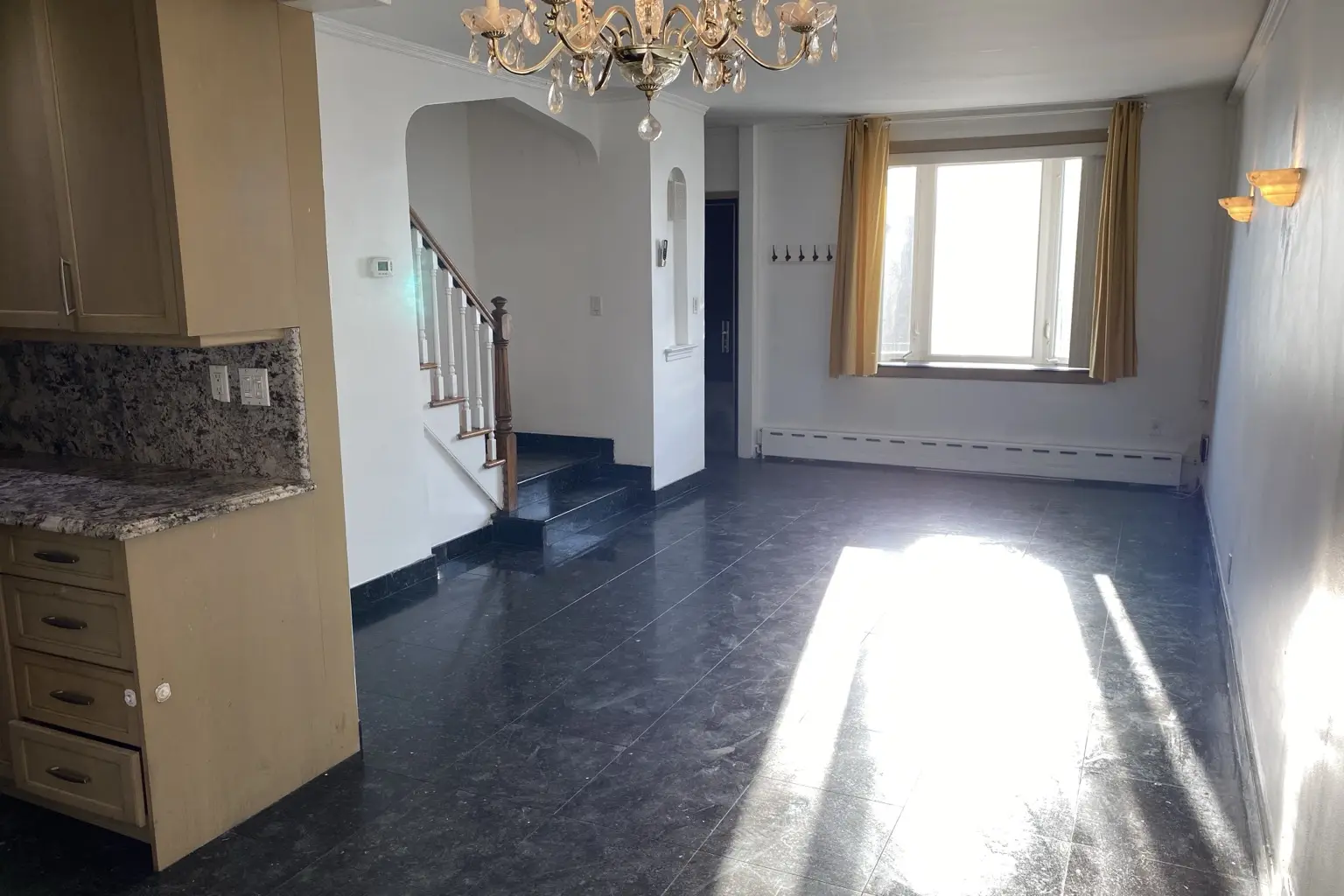 Empty living room before virtual staging